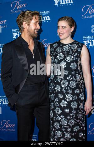 Ryan Gosling und Greta Gerwig bei der 16. Verleihung des Kirk Douglas Award for Excellence in Film auf dem 39. Santa Barbara International Film Festival im Hotel Ritz-Carlton Bacara. Santa Barbara, 13.01.2024 *** Ryan Gosling und Greta Gerwig beim 16. Kirk Douglas Award for Excellence in Film beim Santa Barbara International Film Festival 39 im Hotel Ritz Carlton Bacara Santa Barbara, 13 01 2024 Foto:XC.xVanxWagonerx/xFuturexImagex gosling 4106 Stockfoto