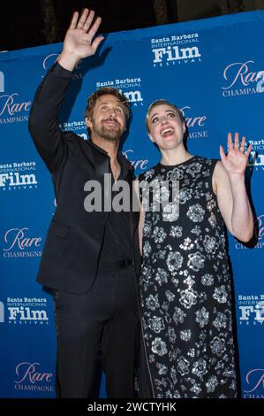 Ryan Gosling und Greta Gerwig bei der 16. Verleihung des Kirk Douglas Award for Excellence in Film auf dem 39. Santa Barbara International Film Festival im Hotel Ritz-Carlton Bacara. Santa Barbara, 13.01.2024 *** Ryan Gosling und Greta Gerwig beim 16. Kirk Douglas Award for Excellence in Film beim Santa Barbara International Film Festival 39 im Hotel Ritz Carlton Bacara Santa Barbara, 13 01 2024 Foto:XC.xVanxWagonerx/xFuturexImagex gosling 4105 Stockfoto