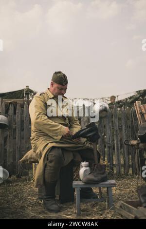 Militärschuster 2. Weltkrieg Stockfoto