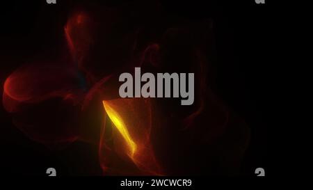 Goldene Partikel schwenken. Computergeneriertes 3D-Rendering Stockfoto