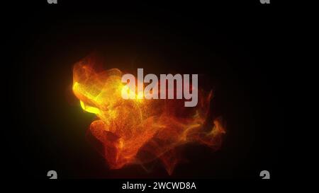 Goldene Partikel schwenken. Computergeneriertes 3D-Rendering Stockfoto