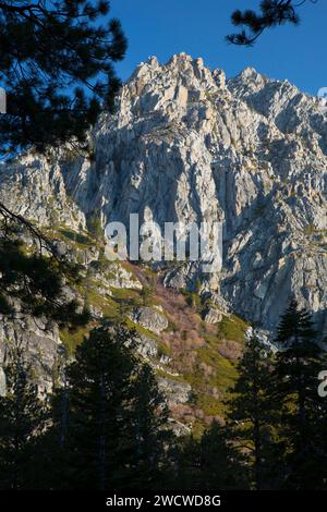 Ridgeline entlang des Eagle Lake Trail, Desolation Wilderness, Lake Tahoe Basin National Forest, Kalifornien Stockfoto