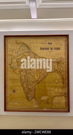 Die Karte von Indien während der Mogulzeit Stockfoto