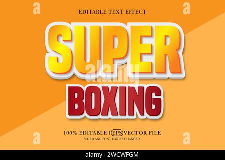 Super Boxing Texteffekt, der mit World bearbeitet werden kann Stock Vektor