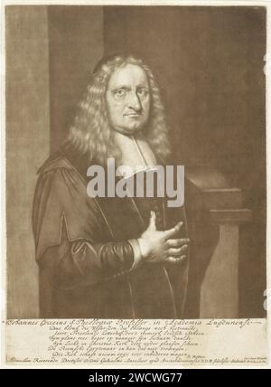 Portret Van Johannes Cocceius, Pieter Schenk (1), 1670–1713 Print Johannes Coch (Cocceius), deutsch-niederländischer Theologe, Philologe und Professor in Bremen, Franeker und Leiden. Amsterdam Papier Stockfoto