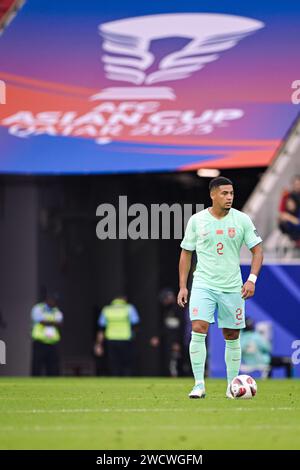 Doha, Katar. Januar 2024. Libanon gegen China PR Gruppe A - AFC Asian Cup Katar im Al Thumama Stadium. Quelle: Meng Gao/Alamy Live News Stockfoto