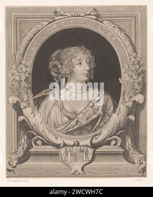 Portret van Madame de Montespan, Etienne Picart, 1668 Print Frankreich Papierstich / Radierung historischer Personen. Würdenträger am Hof - BB - Würdenträgerin: Dame in Warten Stockfoto