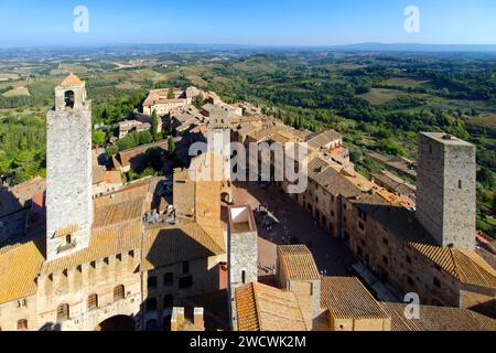 Italien, Toskana, Val d'Elsa, das mittelalterliche Dorf San Gimignano, historisches Zentrum, das von der UNESCO zum Weltkulturerbe erklärt wurde Stockfoto