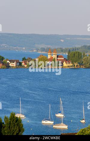 Deutschland, Baden Württemberg, Bodensee, Klosterinsel Reichenau, UNESCO-Weltkulturerbe, Reichenau-Niederzell, St. Peter und St. Paul Kirche Stockfoto