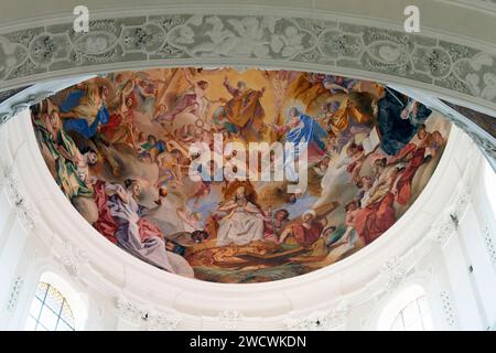 Deutschland, Bade Württemberg, Oberschwaben, Oberschwäbische Barockstraße, Weingarten, Klosterkirche Basilika St. Martin und Oswald Stockfoto