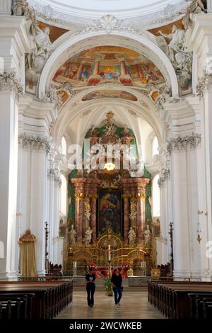 Deutschland, Bade Württemberg, Oberschwaben, Oberschwäbische Barockstraße, Weingarten, Klosterkirche Basilika St. Martin und Oswald Stockfoto