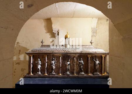 Frankreich, Marne, Reims, Saint Remi Museum in der ehemaligen königlichen Abtei Saint Remi, die von der UNESCO zum Weltkulturerbe erklärt wurde, die Tücher von Saint Remi Stockfoto