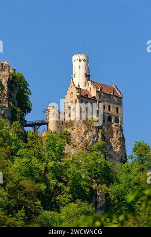 Deutschland, Baden Württemberg, Schwäbische Alb (Schwäbische Alb), in der Nähe von Reutlingen, Schloss Lichtenstein Stockfoto