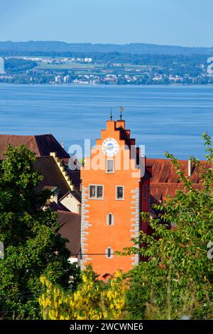 Deutschland, Baden Württemberg, Bodensee (Bodensee), Meersburg, Historisches Zentrum, Obertor-Turm Stockfoto
