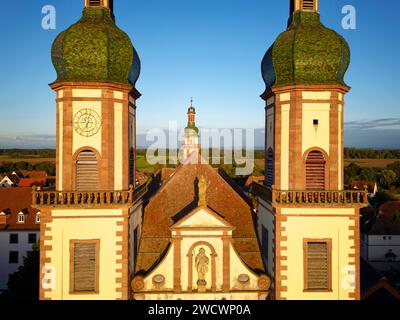 Frankreich, Bas Rhin, das Ried, Haguenau, Saint Maurice Abteikirche aus dem 18. Jahrhundert und deutschen Barock Stil Stockfoto