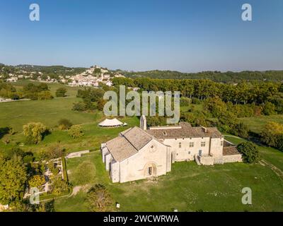 Frankreich, Alpes de Haute-Provence, Mähne, Museum und Gärten von Salagon (aus der Vogelperspektive) Stockfoto