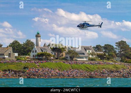 Frankreich, Morbihan, Golf von Morbihan, Arzon, Port Navalo, große Parade der alten Takelage im Golf von Morbihan, Golfwoche, Ausgabe 2023 Stockfoto