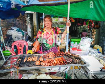 Kambodscha, Sihanoukville, Lebensmittelhändler Stockfoto