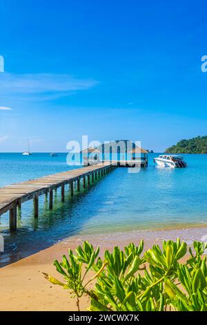 Thailand, Provinz trat, Insel Ko Mak, Pier am Strand Ao Kao Stockfoto