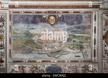 Italien, Toscane, Florenz, Eingangshof des Palazzo Vecchio, dekoriert im üppigen manieristischen Stil, von Giorgio Vasari Stockfoto