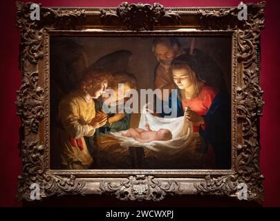 Italien, Toskana, Florenz, Galleria degli Uffizien, Anbetung der Hirten, Gerrit van Honthorst Stockfoto