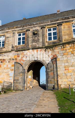 Der Eingangsbogen des Sandsteinbaus in Bad bentheim in deutschland Stockfoto