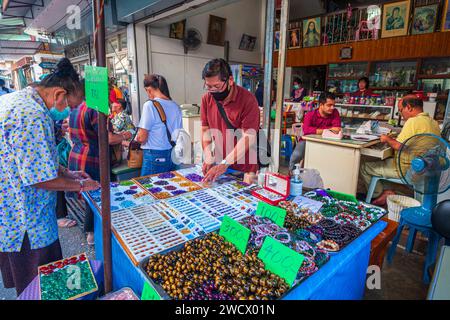 Thailand, Chanthaburi, der Edelsteinmarkt, einer der wichtigsten in Südostasien Stockfoto