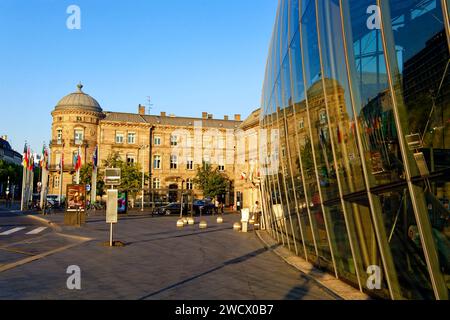 Frankreich, Bas Rhin, Straßburg, Hauptbahnhof und Glasdach des Architekten Jean-Marie Duthilleul vom Architekturbüro Arep Stockfoto