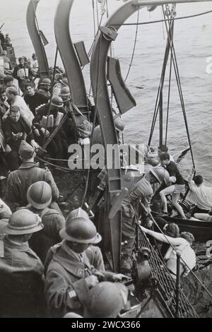 Frankreich, Nord, Dunkirk, die Rettung der Schiffbrüchigen Mitglieder der Bourrasque (französisches Torpedoboot der Bourrasque-Klasse) versenkte am 30. Mai 1940 während der Teilnahme an der Operation Dynamo Stockfoto