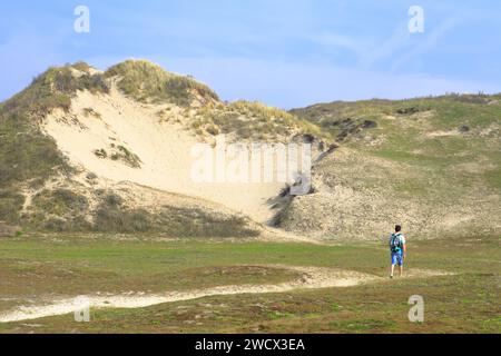 Frankreich, Nord, Umgebung von Dünkirchen, Zuydcoote und Bray-Dunes, Naturschutzgebiet Dune Marchand Stockfoto