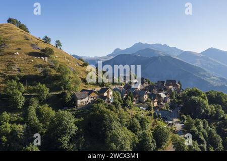 Frankreich, Isere (38), Oisans, Villard-Notre-Dame, Ecrins Massif (Luftaufnahme) Stockfoto