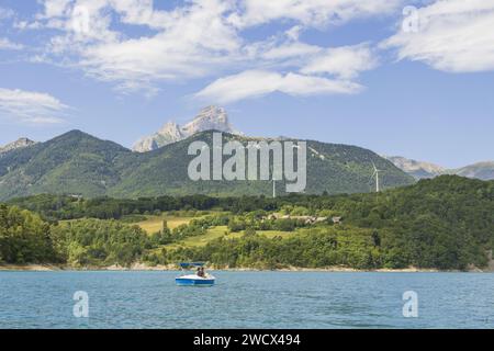 Frankreich, Isere, Sautet See und Obiou Berg nahe Corps Dorf entlang Napoleon Trail (Luftaufnahme) Stockfoto