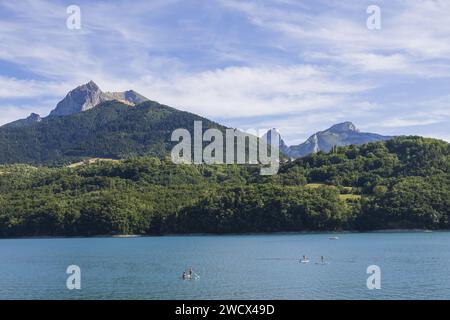 Frankreich, Isere, Sautet See und Obiou Berg nahe Corps Dorf entlang Napoleon Trail (Luftaufnahme) Stockfoto