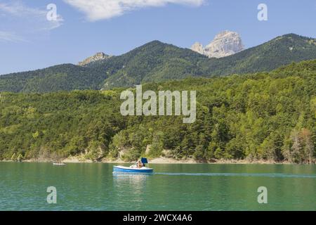 Frankreich, Isere, Sautet See und Obiou Berg nahe Corps Dorf entlang Napoleon Trail (Luftaufnahme) Stockfoto