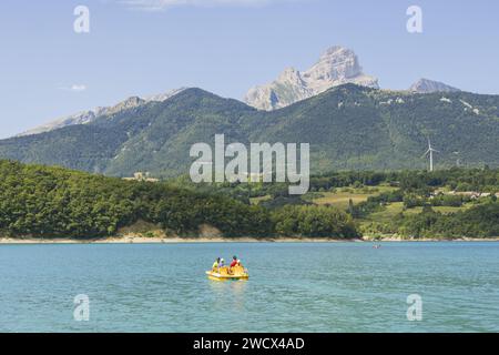 Frankreich, Isere, Sautet See und Obiou Berg nahe Corps Dorf entlang Napoleon Trail (Luftaufnahme) Stockfoto