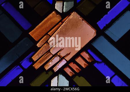 Frankreich, Meurthe-et-Moselle, Kirche Saint-Rémy de Baccarat, Buntglasfenster Stockfoto