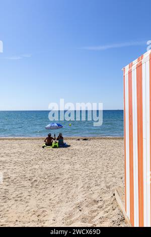 Frankreich, Var, Saint Cyr Sur Mer, Lecques Strand Stockfoto