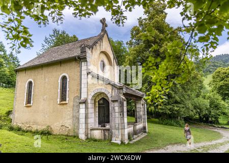 Frankreich, Pyrenäen Atlantiques, Béarn, Ossau-Tal, Benou-Plateau, Bilhères Stockfoto