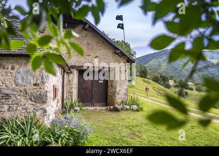 Frankreich, Pyrenäen Atlantiques, Béarn, Ossau-Tal, Benou-Plateau, Bilhères Stockfoto