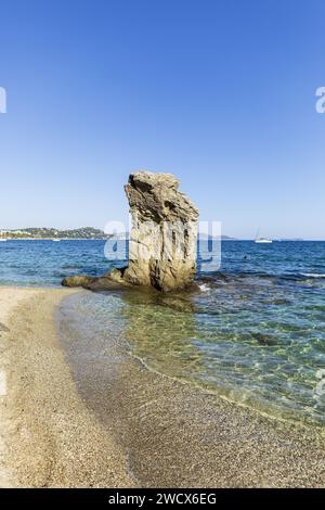 Frankreich, Var, Toulon, Pointe du Pipary, zwischen La Tour Royale und Fort Saint Louis, Miter Beach Stockfoto