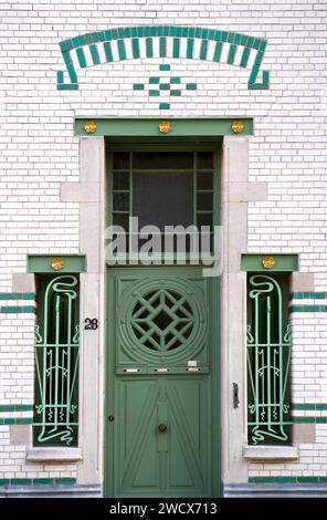 Stadthäuser im Fin-de-Siècle-Stil, Berchem, Zurenborg und Umgebung, Antwerpen, Belgien, Europa Stockfoto