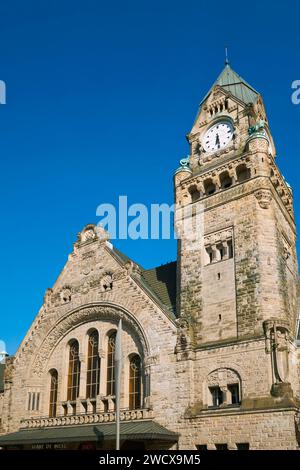 Frankreich, Mosel (57), Metz, der Bahnhof Metz Ville, erbaut von 1906 bis 1908 vom Berliner Architekten Jurgen Kroger Stockfoto