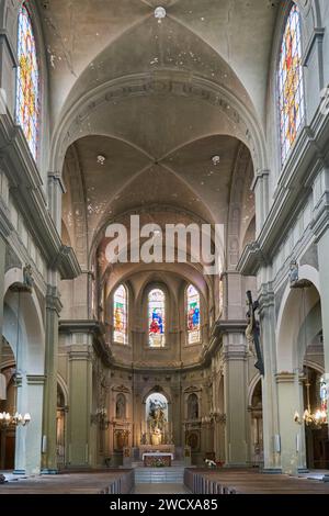 Frankreich, Mosel, Metz, Kirche Notre Dame de l'Assomption, das Kirchenschiff Stockfoto