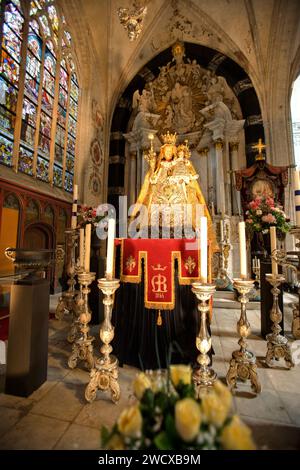 Andachtsstatue unserer Lieben Frau von Antwerpen, Kathedrale unserer Lieben Frau, cathédrale Notre-Dame, Antwerpen, Flandern, Belgien, Europa Stockfoto