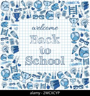 Willkommen zurück zur Schulkarte. Stock Vektor