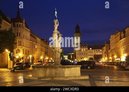 Neptunbrunnen in Gorlitz. Deutschland Stockfoto