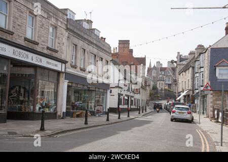 Eine Reihe von Geschäften in Swanage, Dorset, Großbritannien Stockfoto