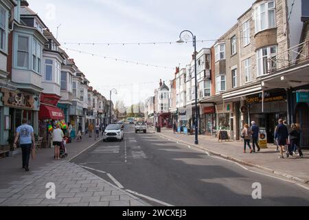 Eine Reihe von Geschäften in Swanage, Dorset, Großbritannien Stockfoto