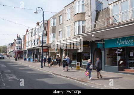 Eine Reihe von Geschäften in Swanage, Dorset, Großbritannien Stockfoto