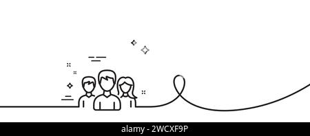 Symbol für Gruppenlinie. Benutzer- oder Teamwork-Zeichen. Durchgehende Linie mit Wellung. Vektor Stock Vektor